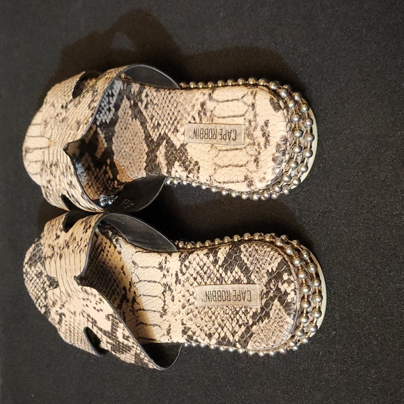 Cape Robbin Studded Snake Skin Sandals - Picture 5 of 7